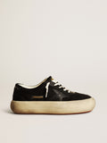 Space-Star shoes in black nylon with black leather star and heel tab| Golden Goose