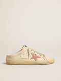 Women's Super-Star Sabots in nappa with pink leather star| Golden Goose