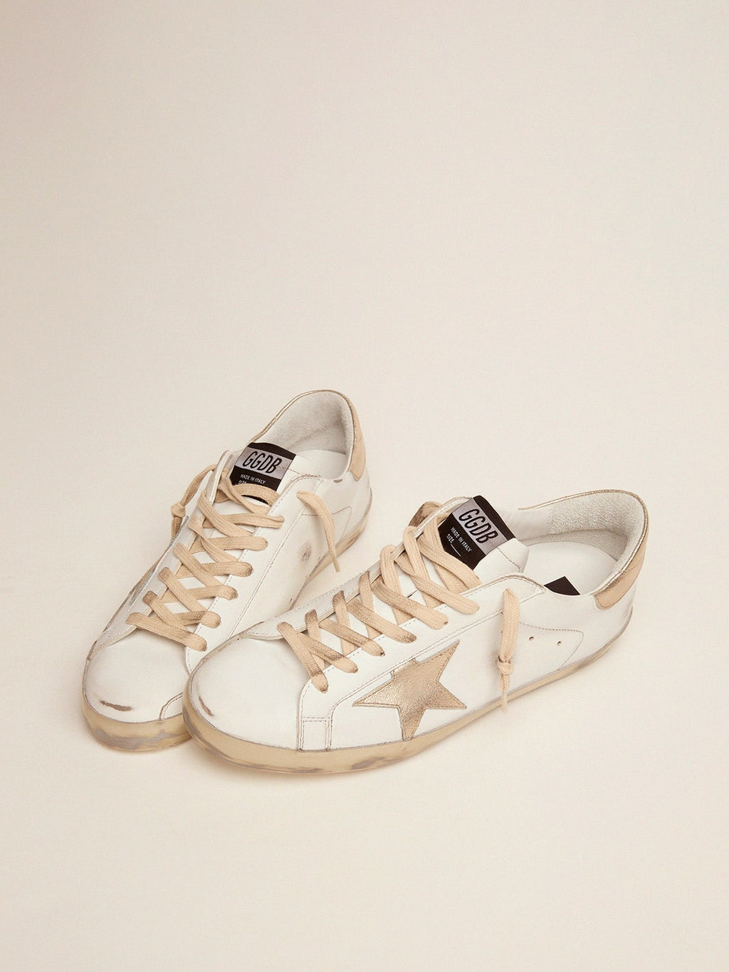 Men's Super-Star with gold sparkle foxing and lettering| Golden Goose