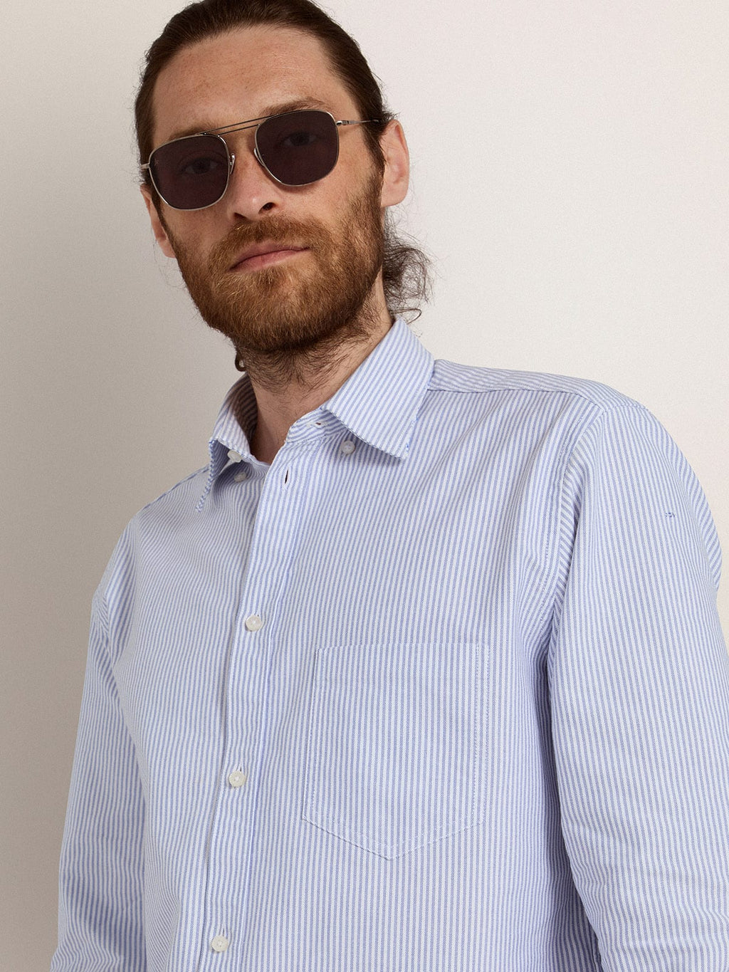 Roger aviator sunglasses with black frame and black lenses| Golden Goose