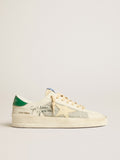 Stardan in nappa leather and ripstop fabric with cream star and green heel tab| Golden Goose