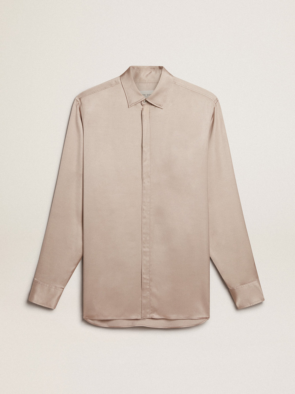 Boyfriend shirt in powder-pink viscose| Golden Goose
