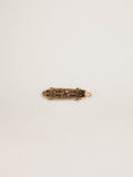 Men's lace accessory in old gold color in the shape of a skateboard| Golden Goose