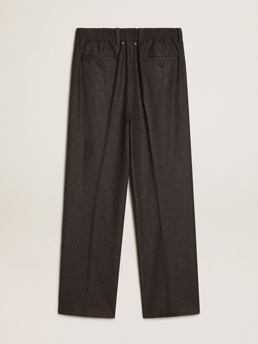 Pants in dark gray wool flannel| Golden Goose