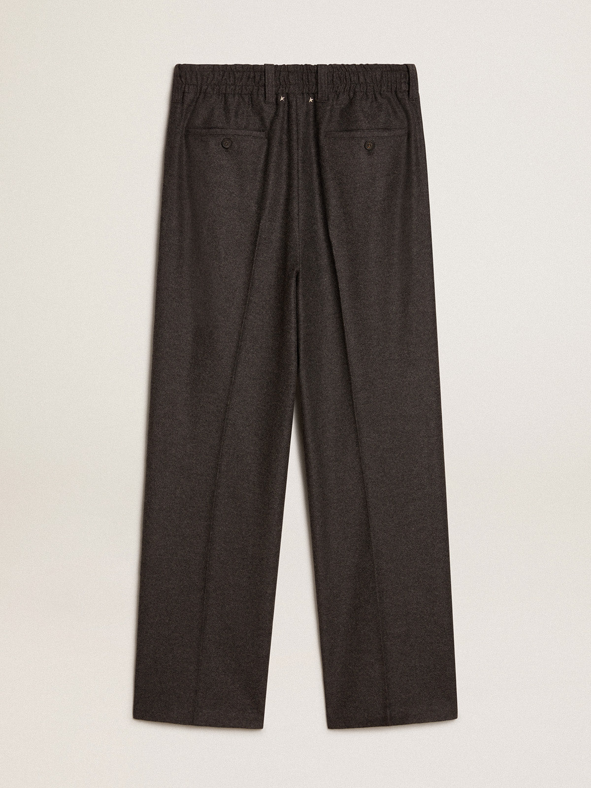 Pants in dark gray wool flannel| Golden Goose