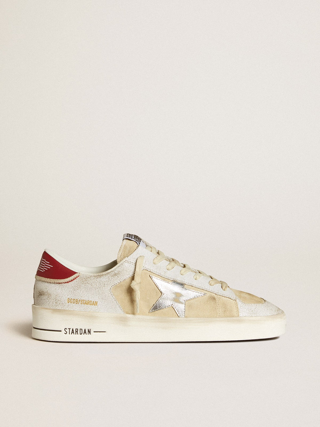 Stardan in nubuck and crackle leather with silver metallic leather star| Golden Goose