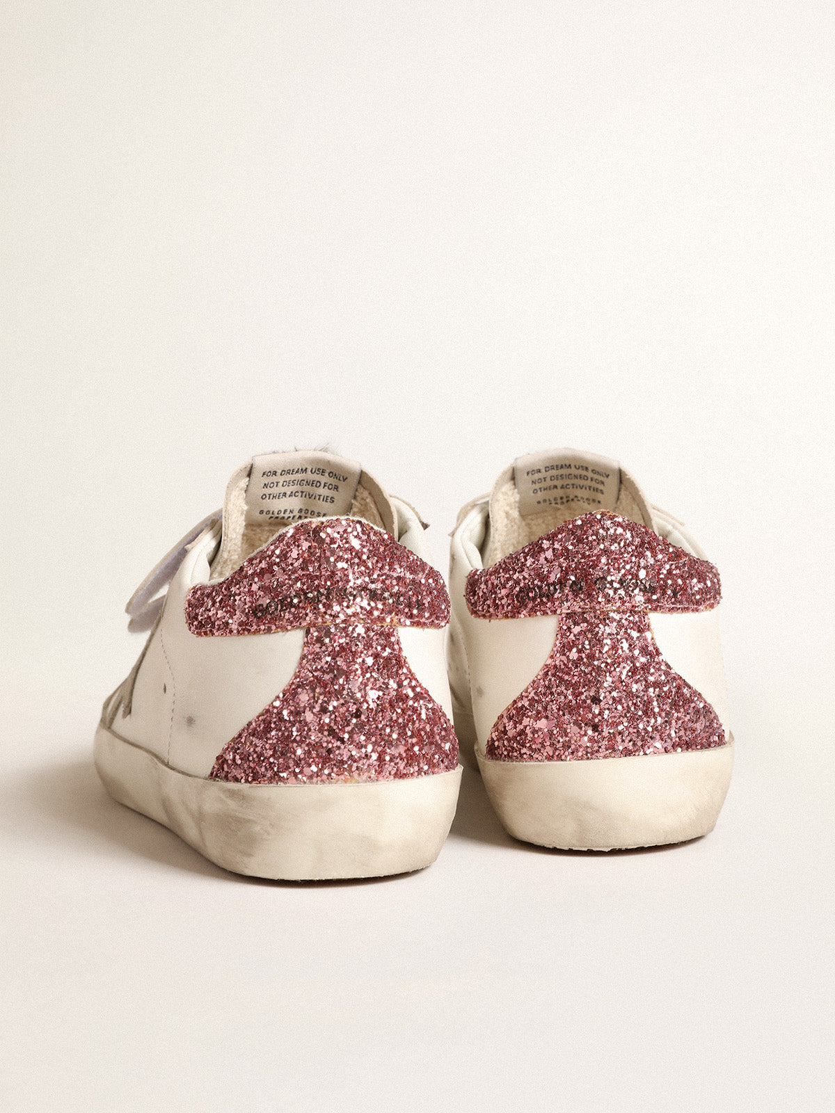 Old School with ice-gray suede star and glitter heel tab| Golden Goose