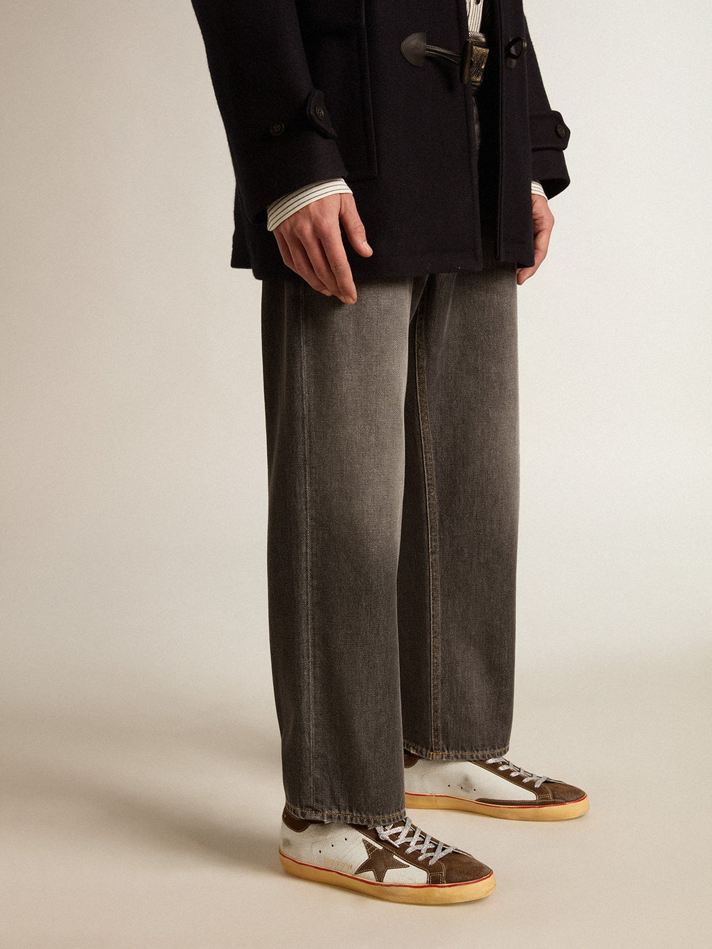 Super-Star LTD with brown suede star and heel tab| Golden Goose