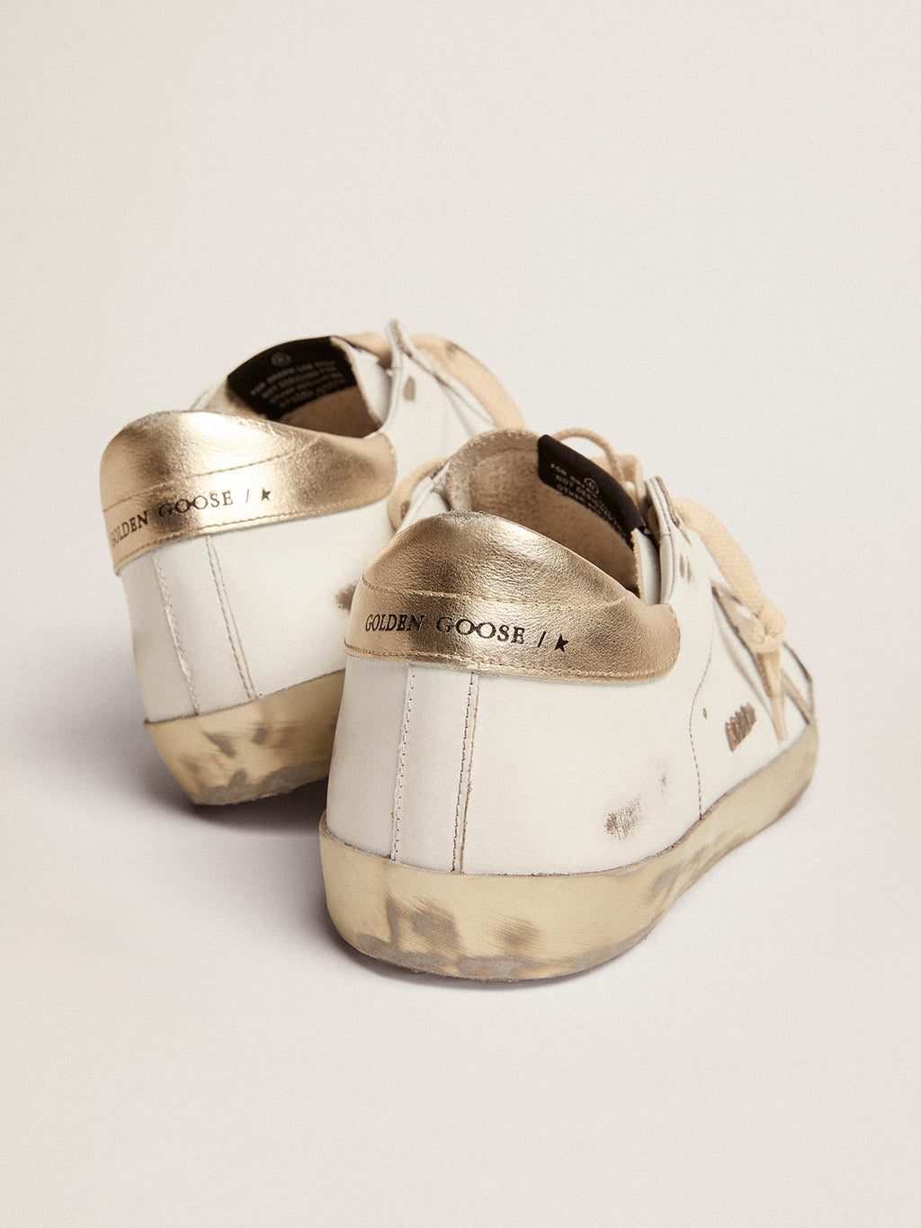 Men's Super-Star with gold sparkle foxing and lettering| Golden Goose