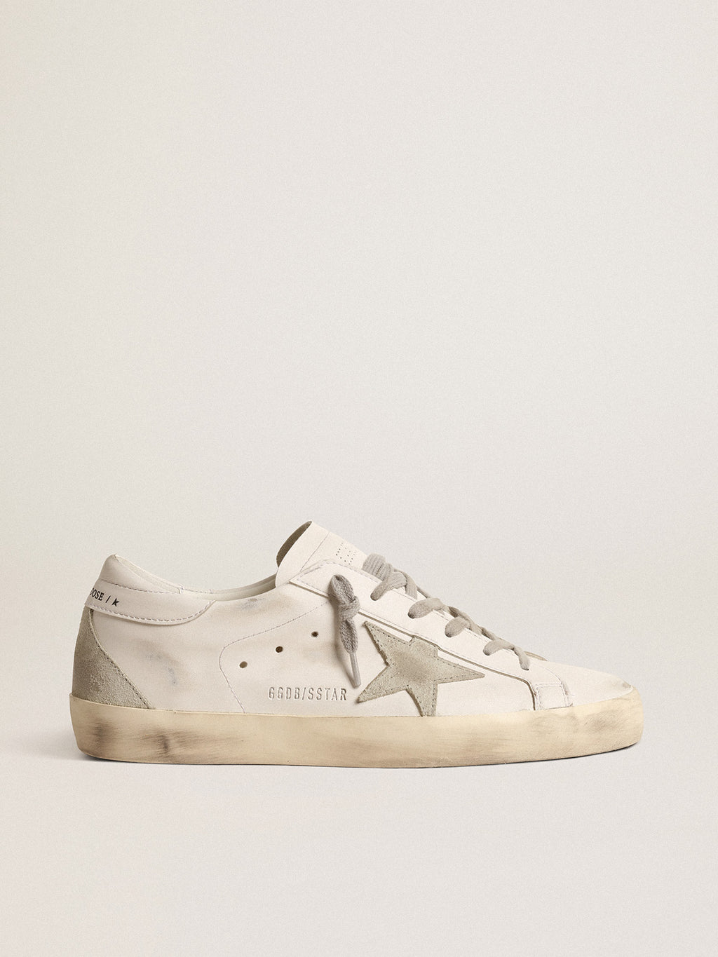 Women's bio-based Super-Star with ice-gray suede star| Golden Goose