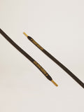 Dark gray lurex laces with contrasting gold logo| Golden Goose
