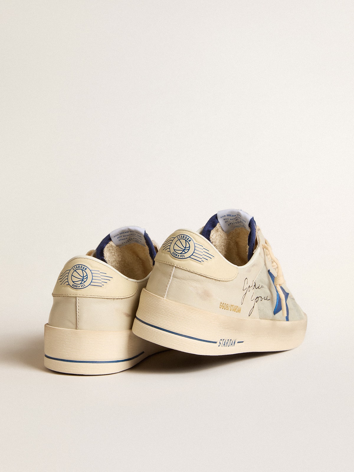 Stardan in nylon with blue leather star and ivory leather heel tab| Golden Goose