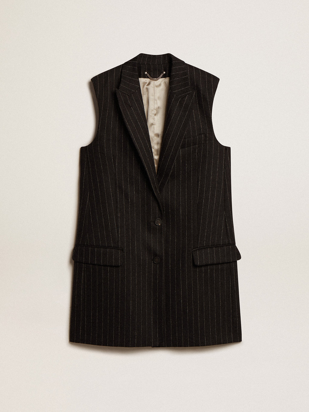 Women's vest in gray melange wool| Golden Goose