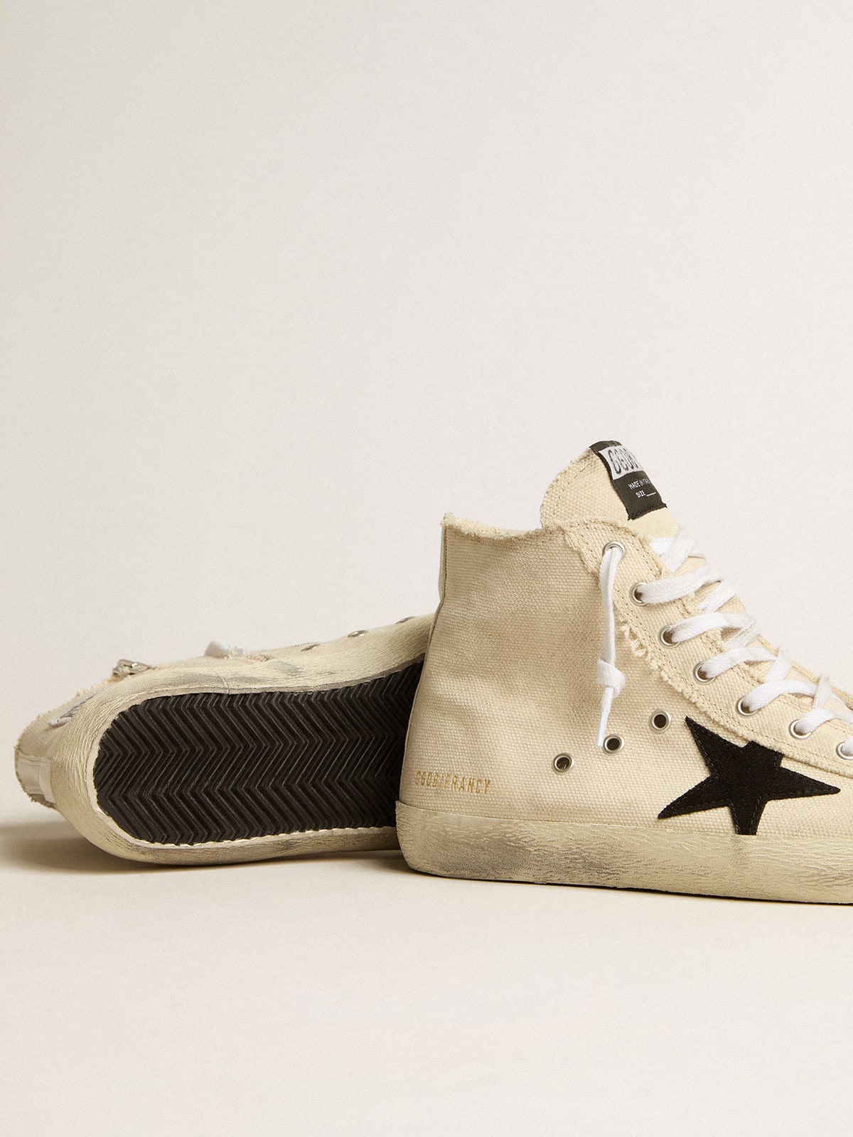 Francy Penstar in canvas with black suede star and leather heel tab| Golden Goose