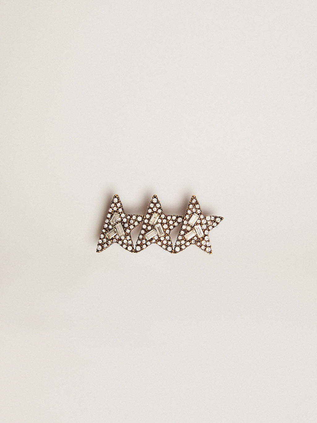 Lace accessory with three antique gold color stars with crystals| Golden Goose