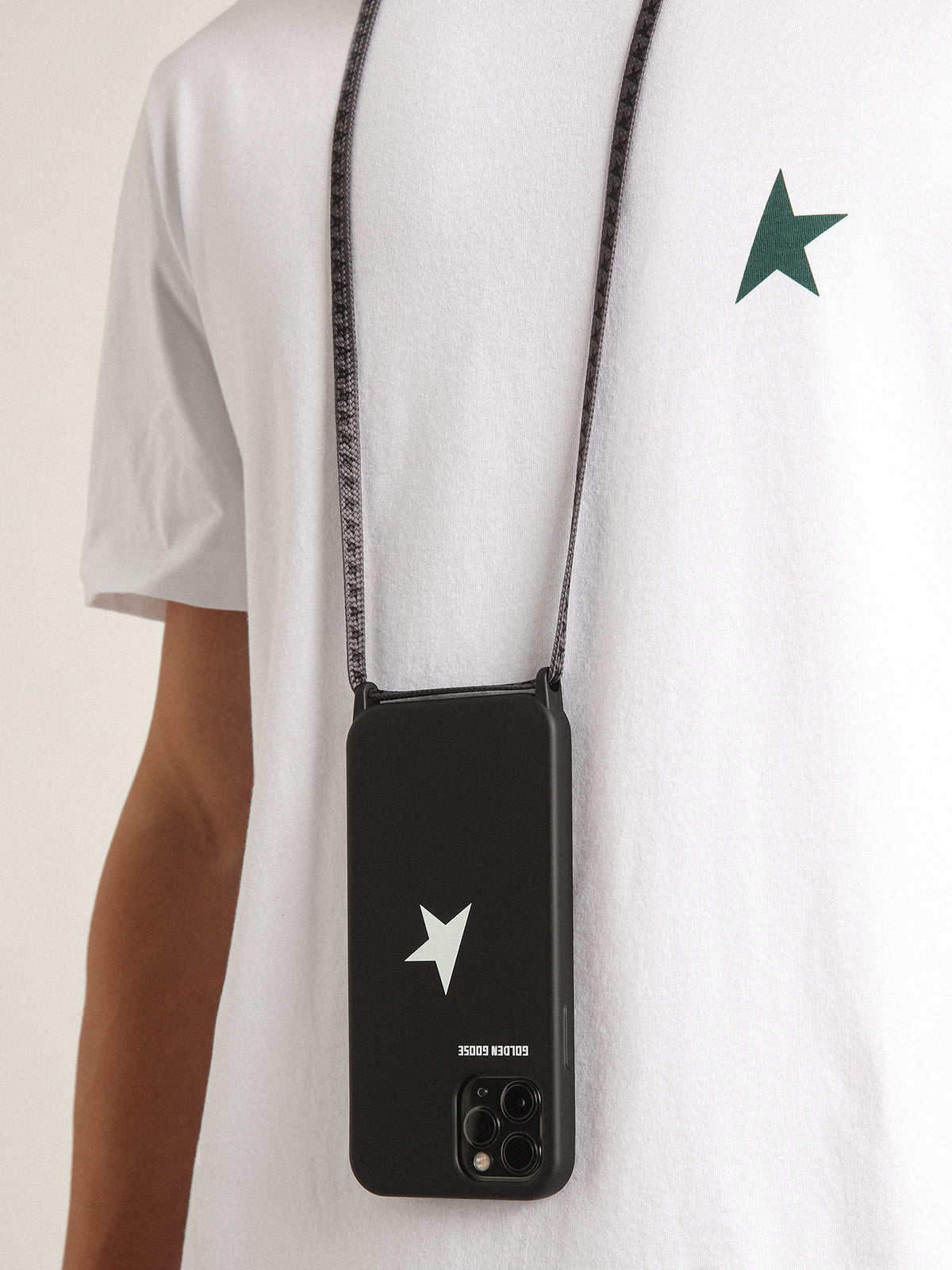 Cover for iPhone 12 and 12 Pro Max black with white logo| Golden Goose