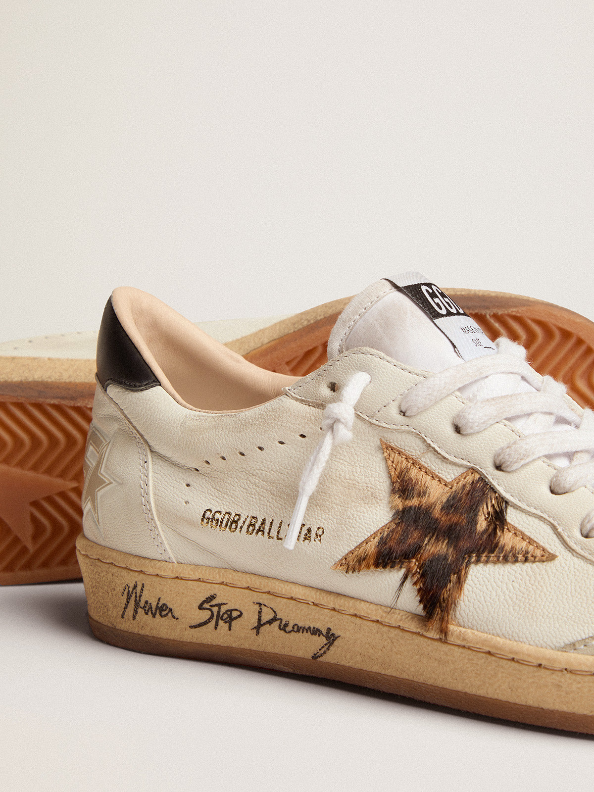 Women's Ball Star with leopard print pony skin star and black heel tab| Golden Goose