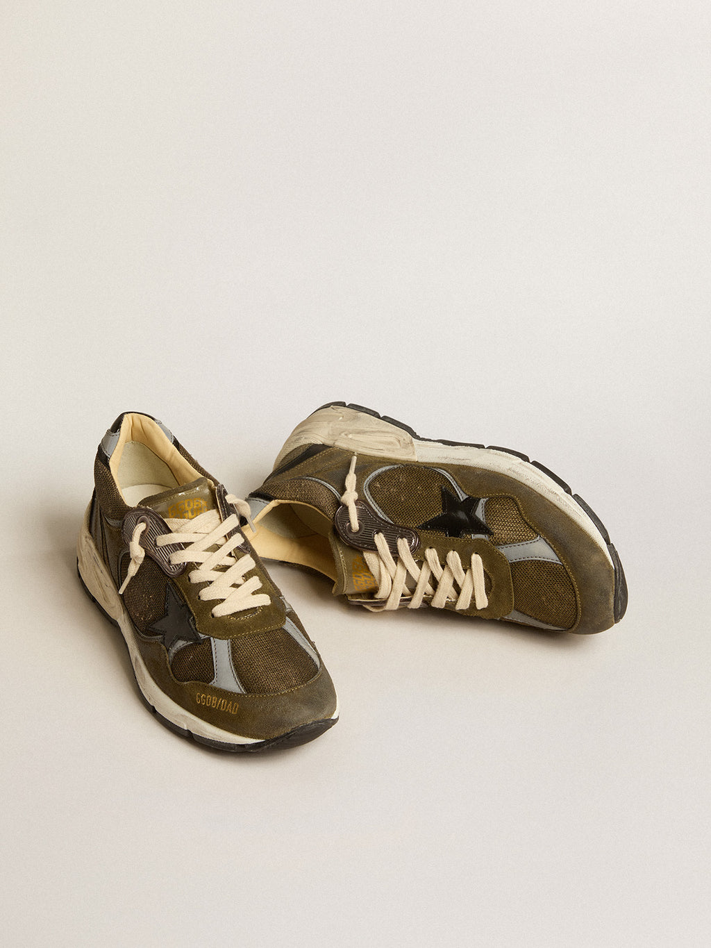 Women's Dad-Star in suede and mesh with black leather star and heel tab| Golden Goose