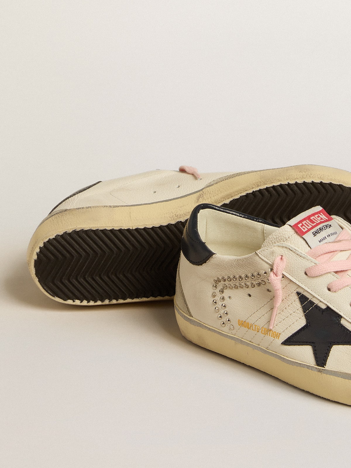 Women's Super-Star LTD with blue leather star and decorative studs| Golden Goose