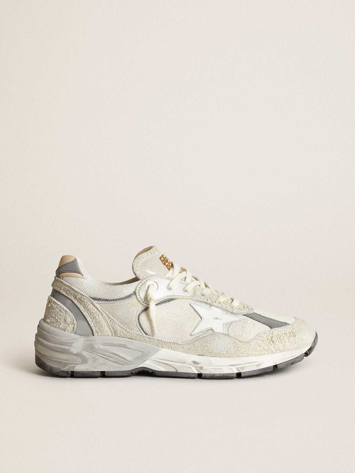 Women's Dad-Star in white mesh and suede| Golden Goose