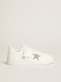 Women's Purestar in white leather with silver Swarovski crystal star| Golden Goose