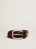 Men's black leather belt| Golden Goose