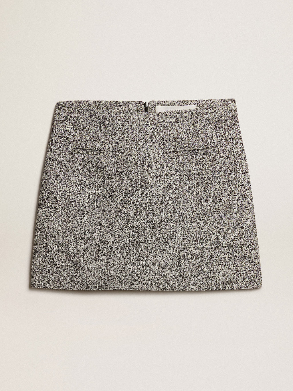 Miniskirt in black and white bouclé cotton| Golden Goose