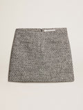 Miniskirt in black and white bouclé cotton| Golden Goose