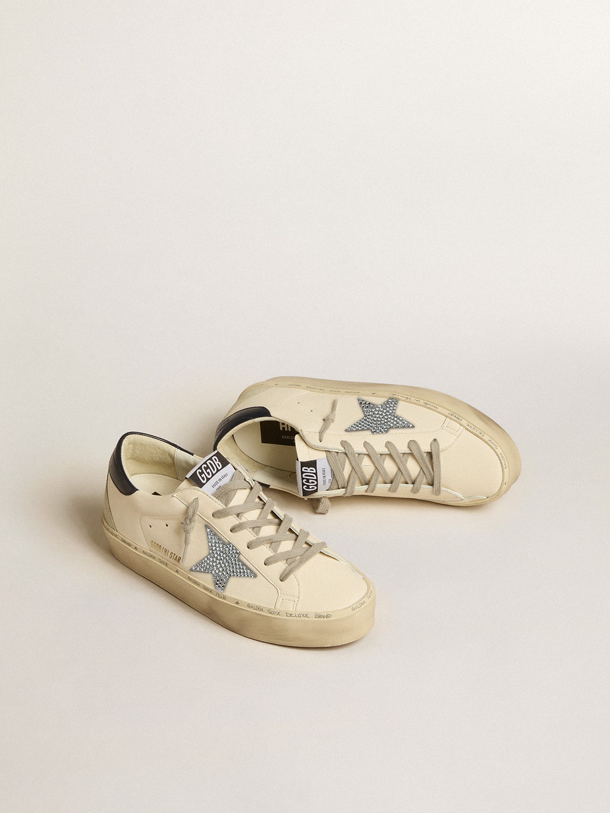 Hi Star in nappa with Swarovski crystal star and dark blue leather heel tab| Golden Goose