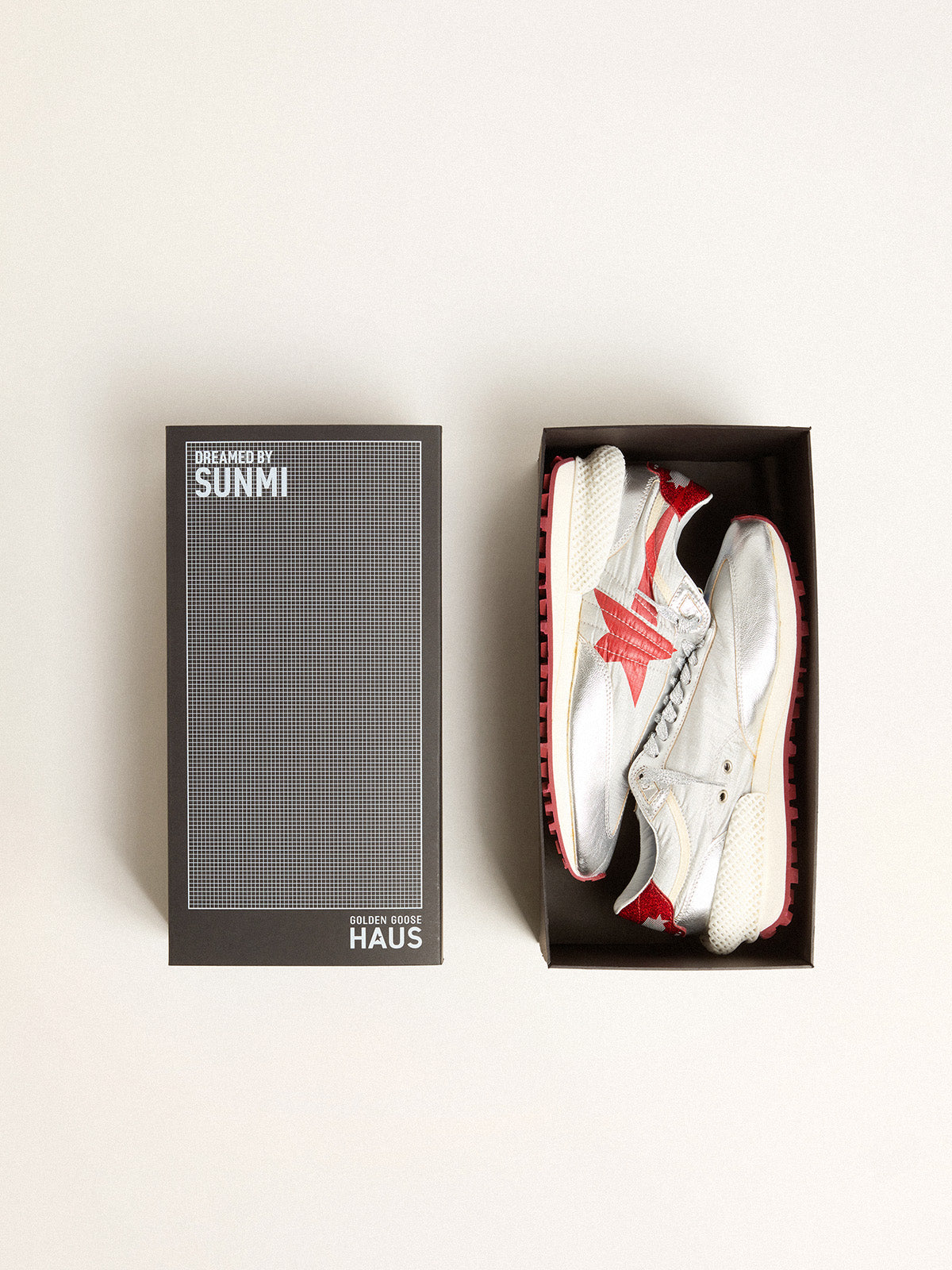 Exclusive HAUS of Dreamers women's Marathon with silver glitter upper| Golden Goose