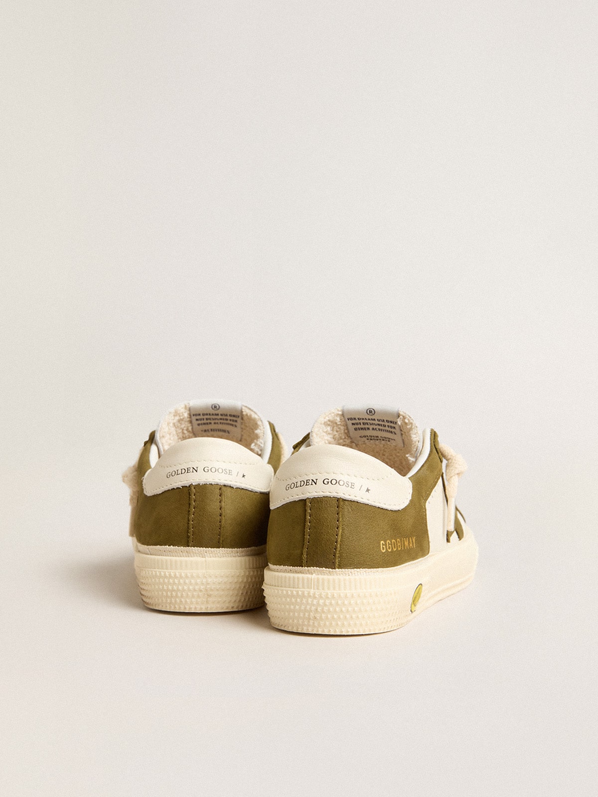May Junior in white and military green leather| Golden Goose