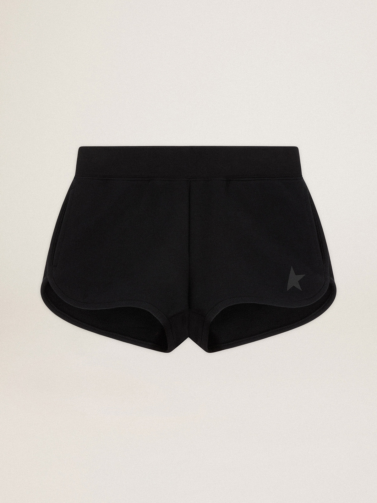 Women's black shorts with tone-on-tone star| Golden Goose