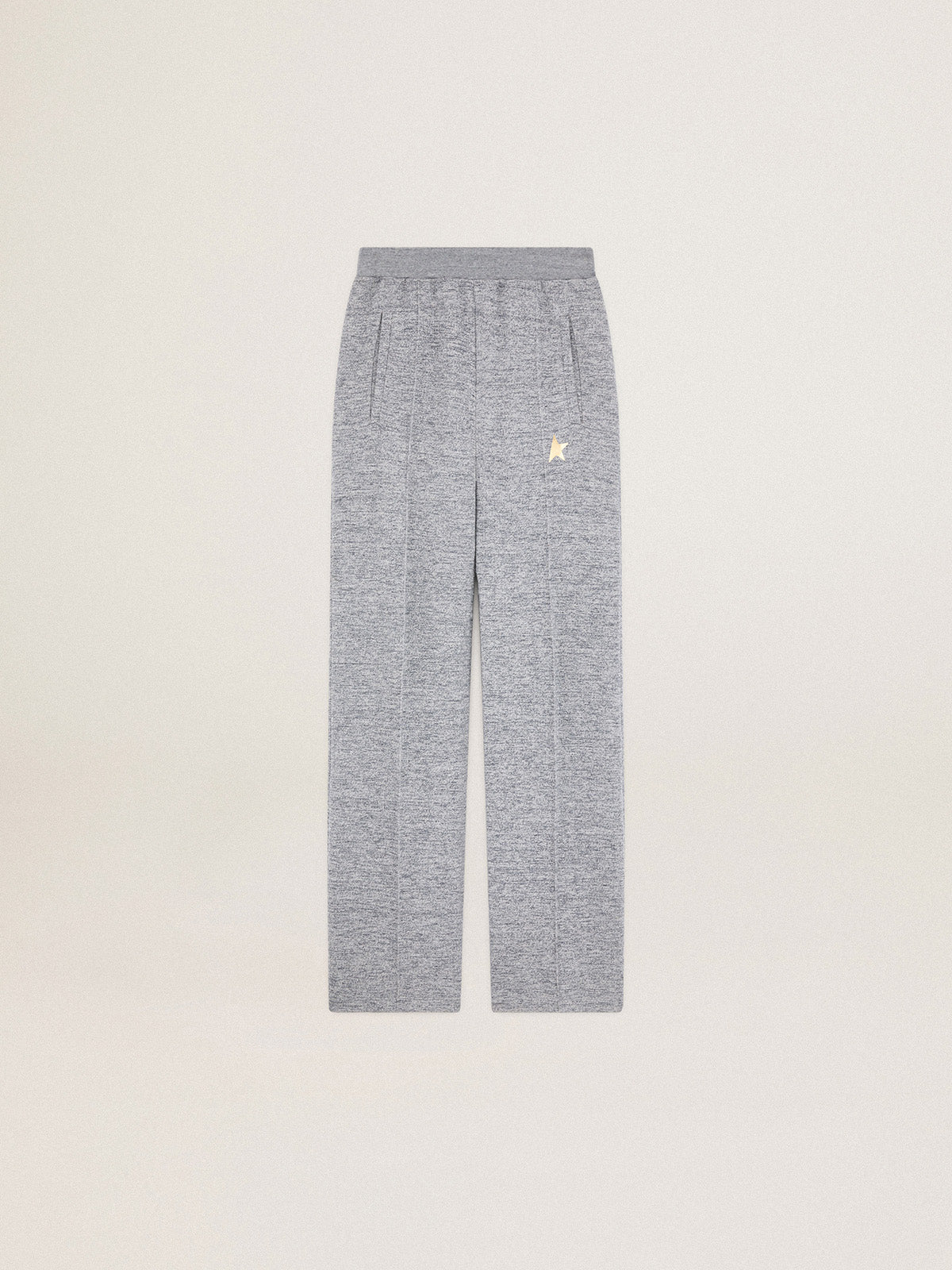 Women's gray joggers with gold star on the front| Golden Goose