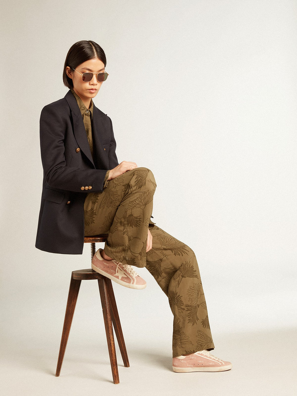 Super-Star in powder-pink suede with cream leather star| Golden Goose
