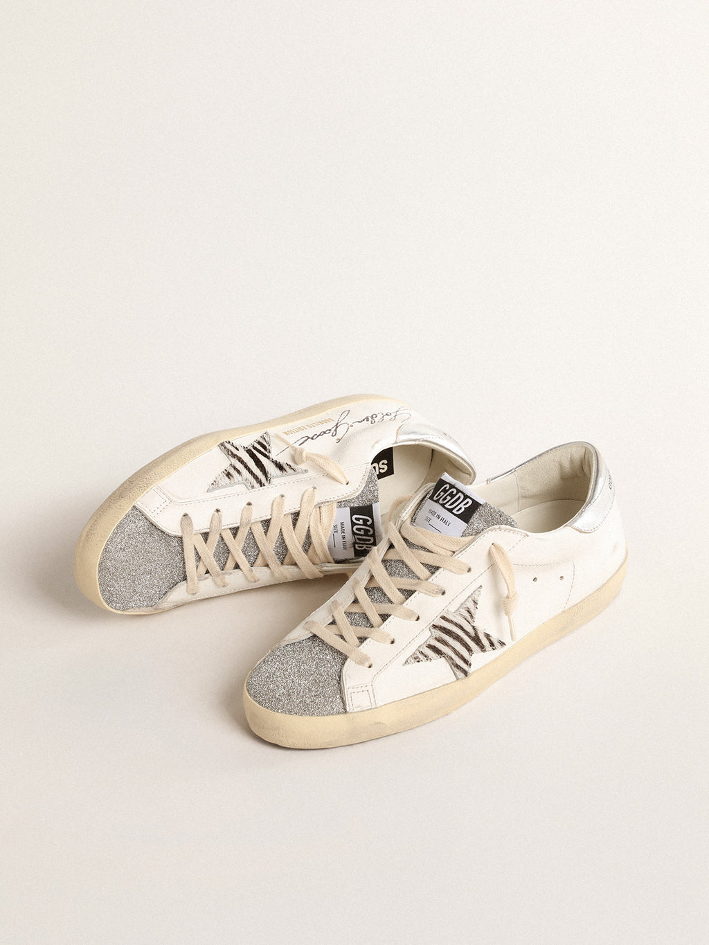 Super-Star LTD with silver Swarovski crystal tongue| Golden Goose