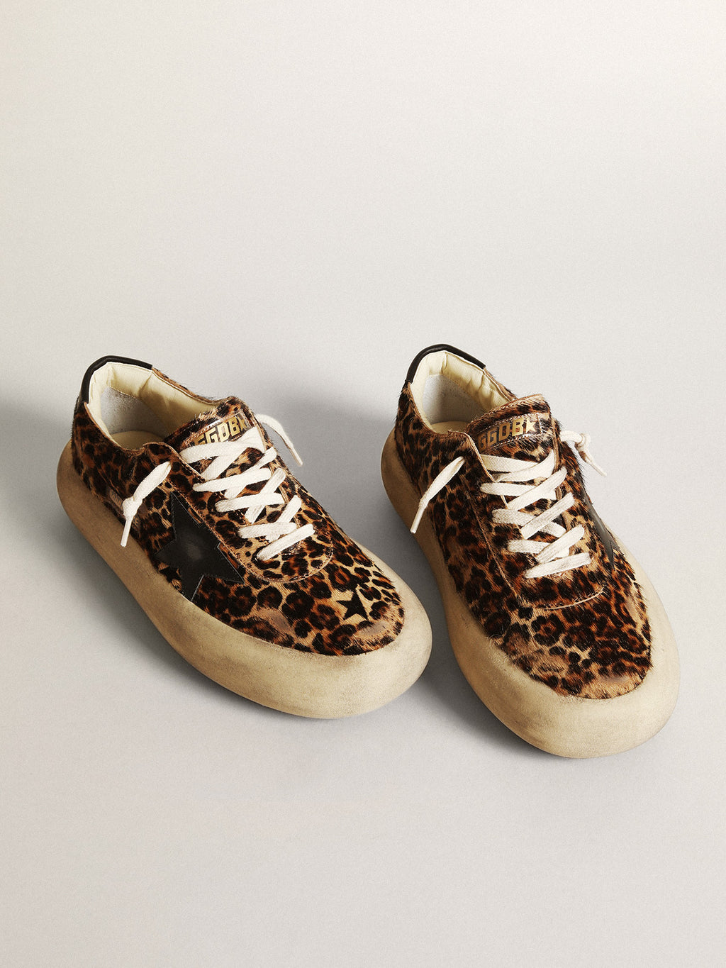 Women's Space-Star in leopard print pony skin with black star| Golden Goose