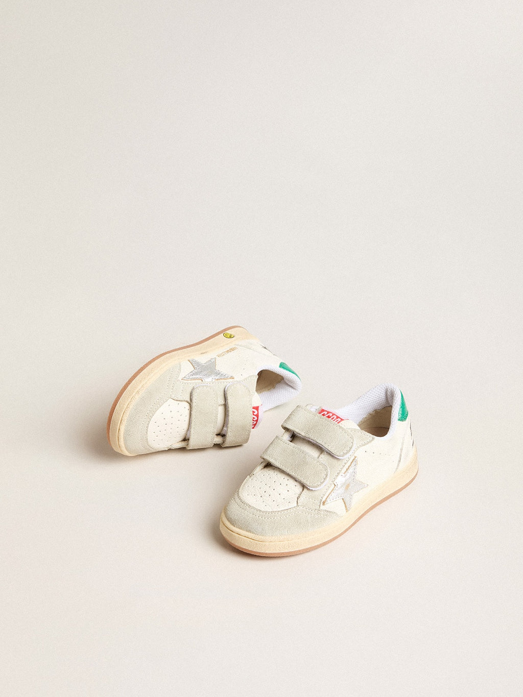 Young Ball Star with silver star and green suede heel tab| Golden Goose