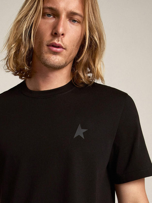 Black Star Collection T-shirt with tone-on-tone star on the front| Golden Goose