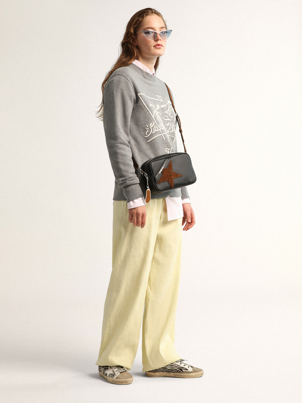 Women's Super-Star LTD in zebra print pony skin with white star| Golden Goose