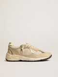 Dad-Star in pearl mesh and suede with platinum leather star and heel tab| Golden Goose