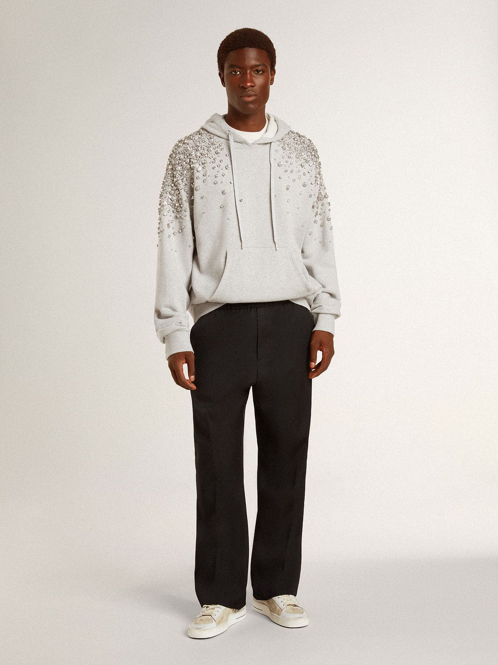 Stardan in nubuck and crackle leather with silver metallic leather star| Golden Goose