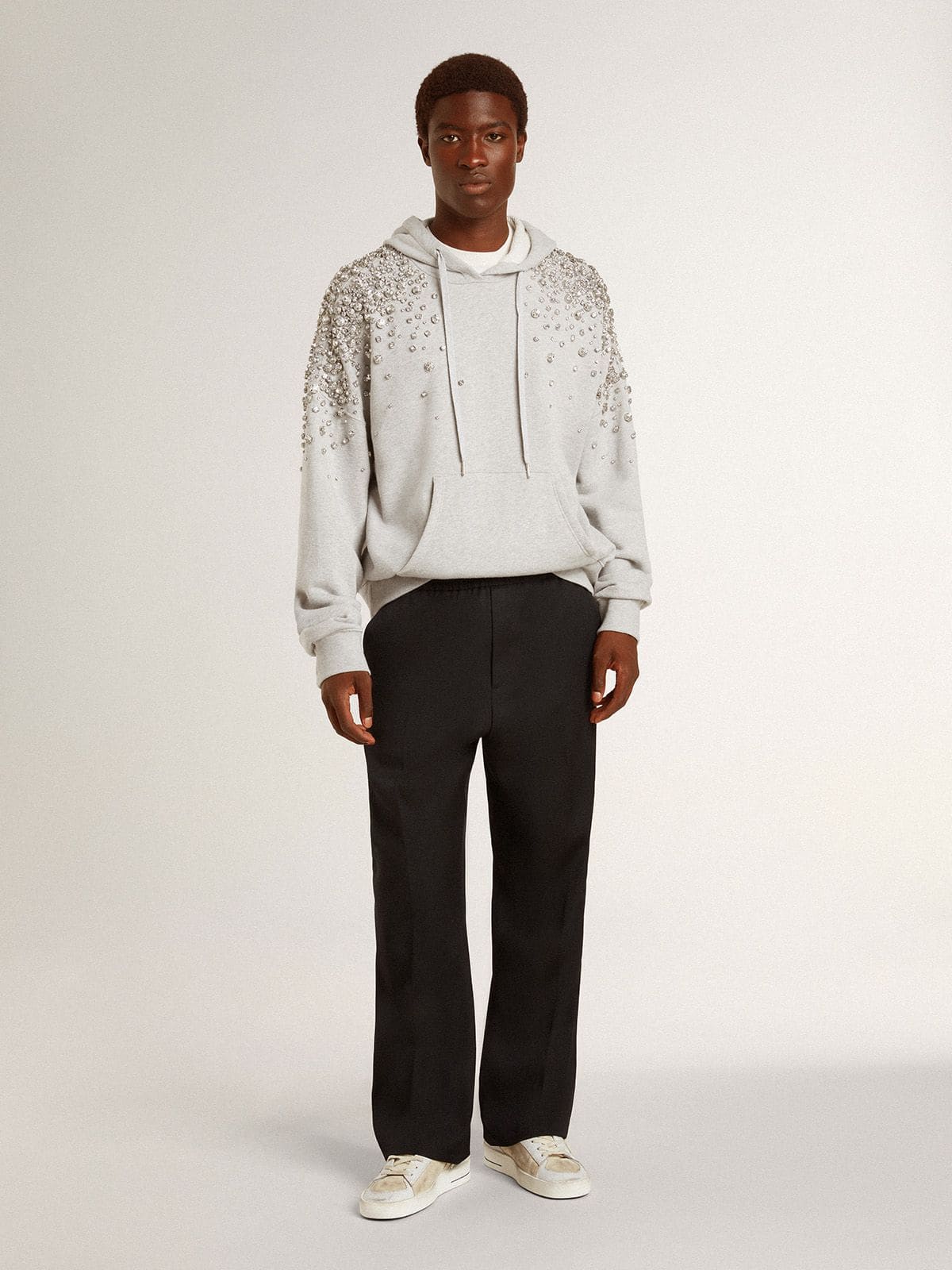 Stardan in nubuck and crackle leather with silver metallic leather star| Golden Goose