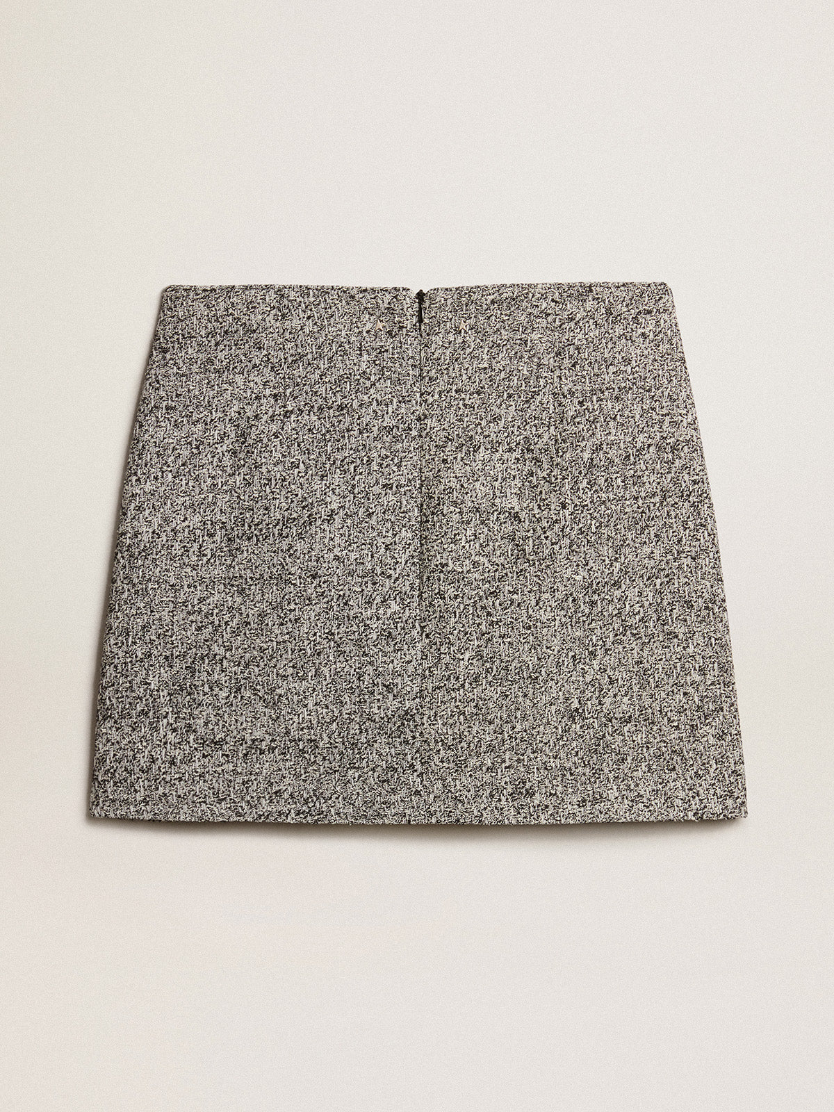 Miniskirt in black and white bouclé cotton| Golden Goose