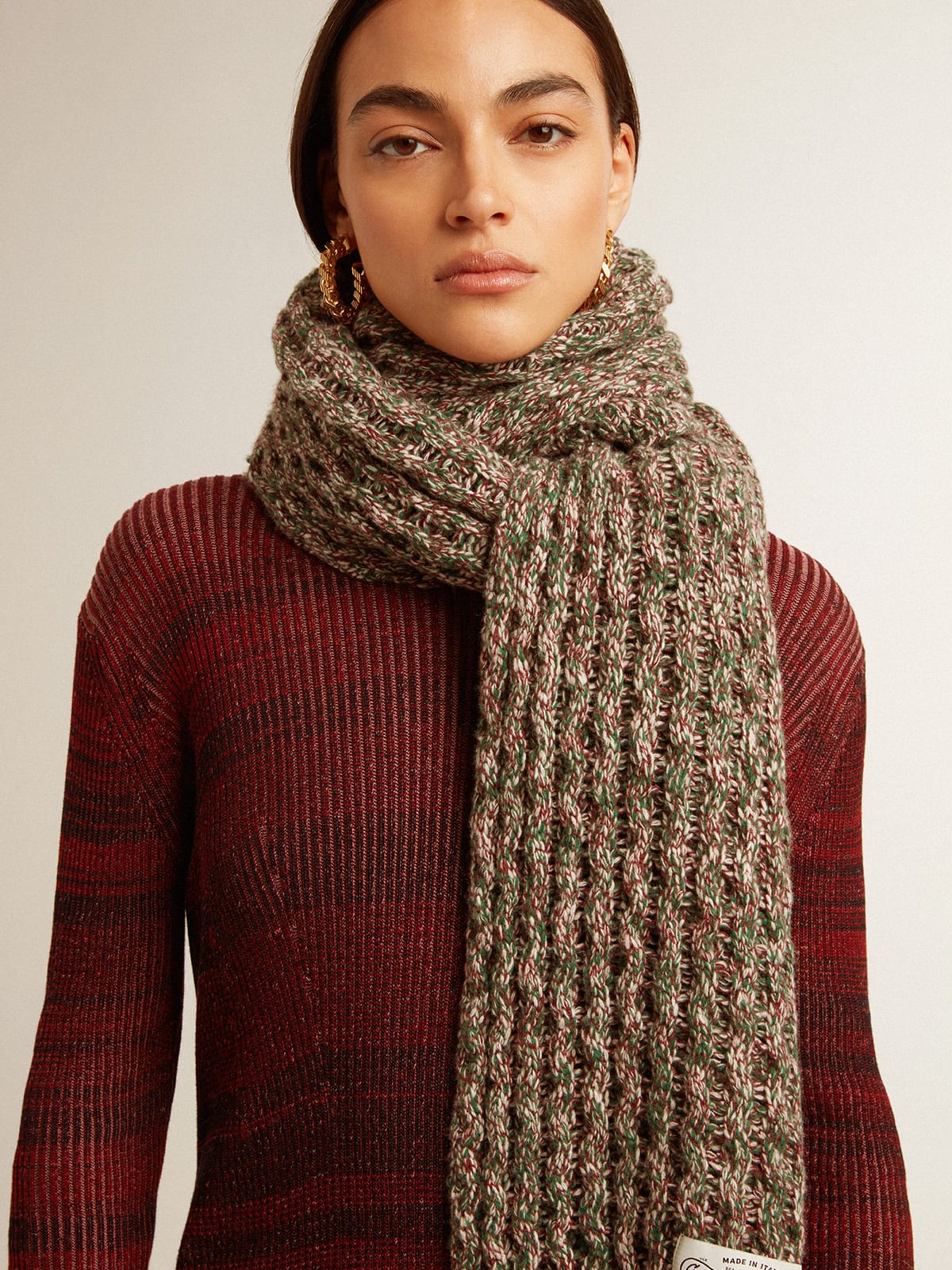 Multicolored wool scarf| Golden Goose