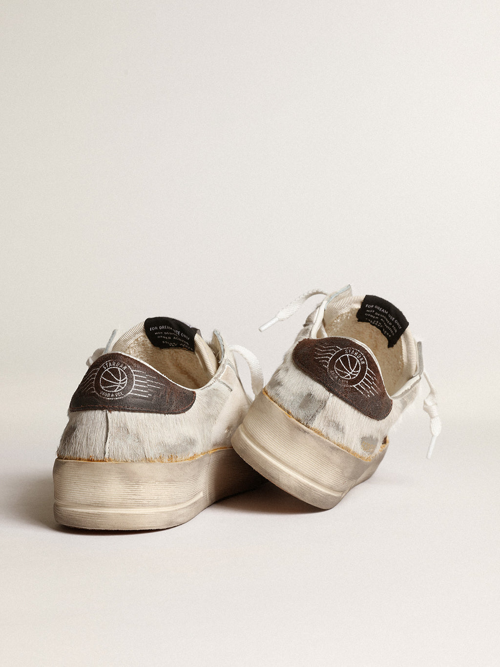 Women's Stardan in nappa and pony skin with brown suede star| Golden Goose