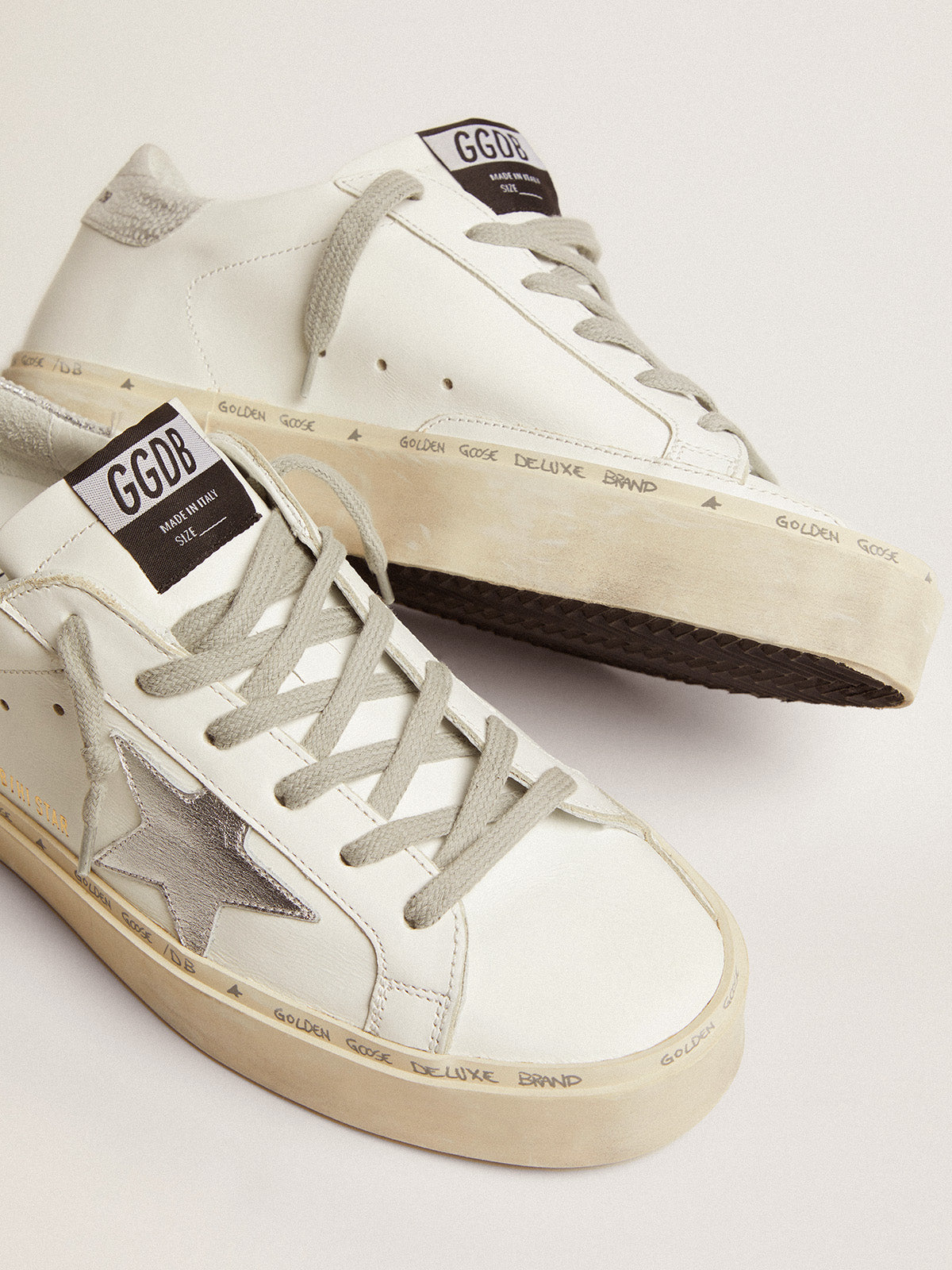 Women's Hi Star sneakers with silver heel tab| Golden Goose