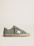 V-Star in military-green suede with a laminated leather star| Golden Goose