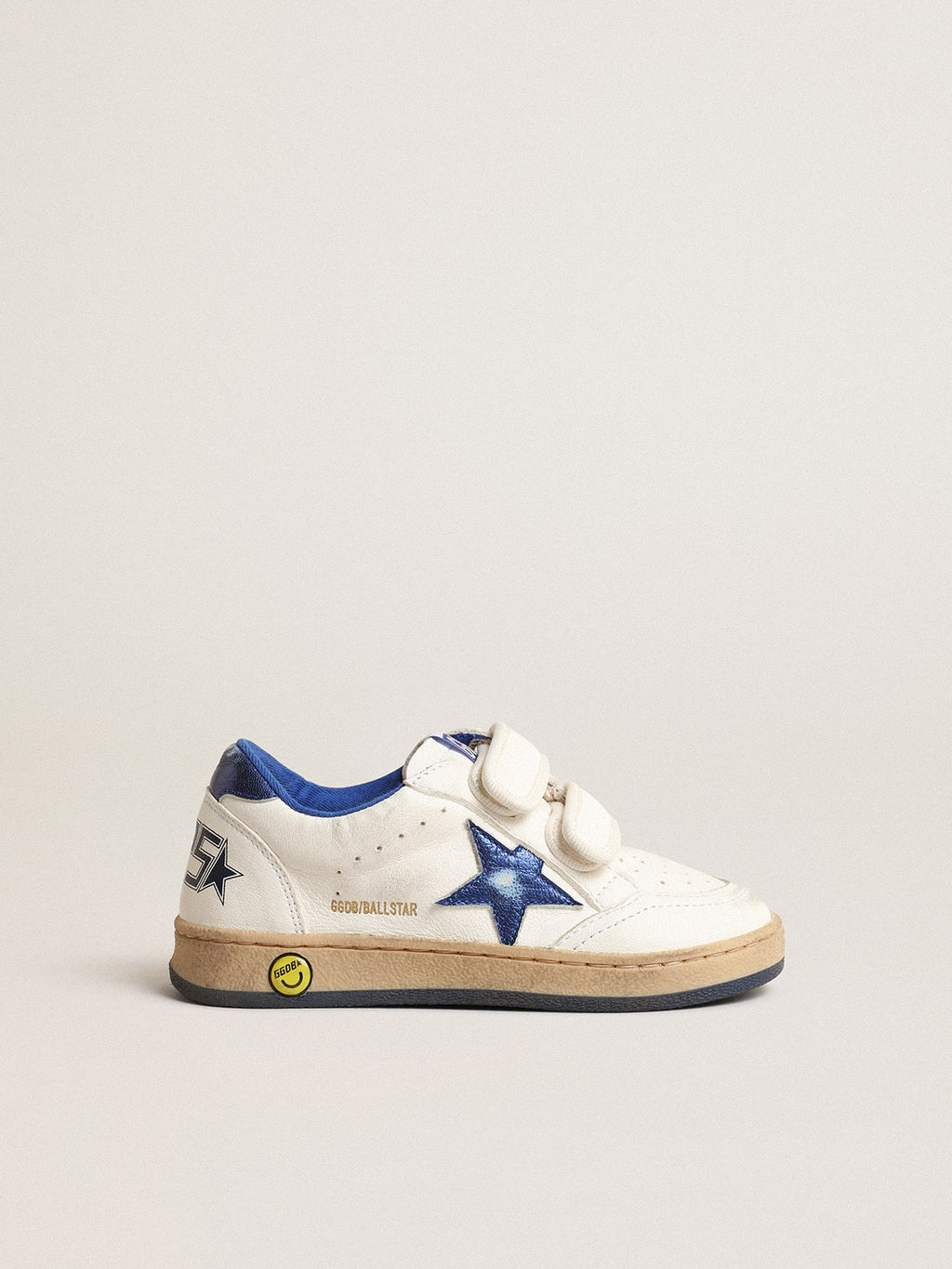 Ball Star Young with blue metallic leather star and heel tab| Golden Goose