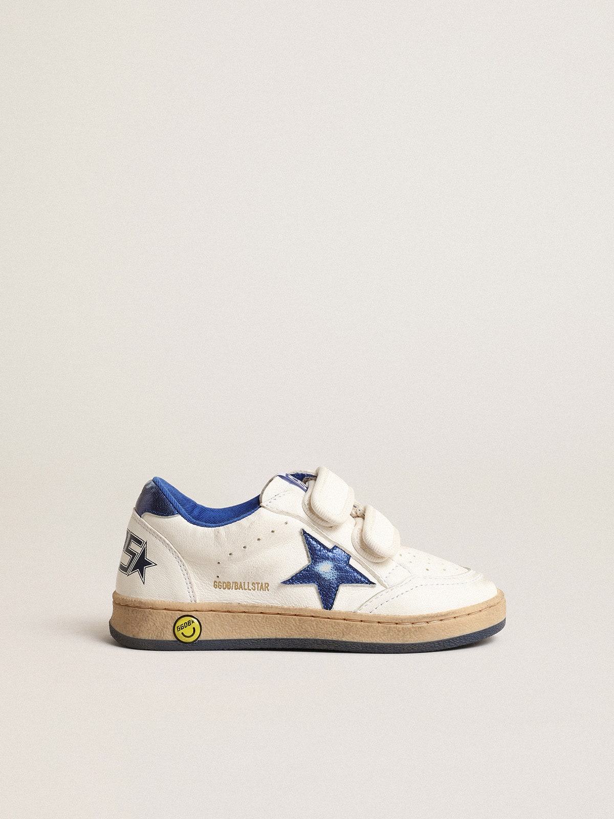 Ball Star Young with blue metallic leather star and heel tab| Golden Goose