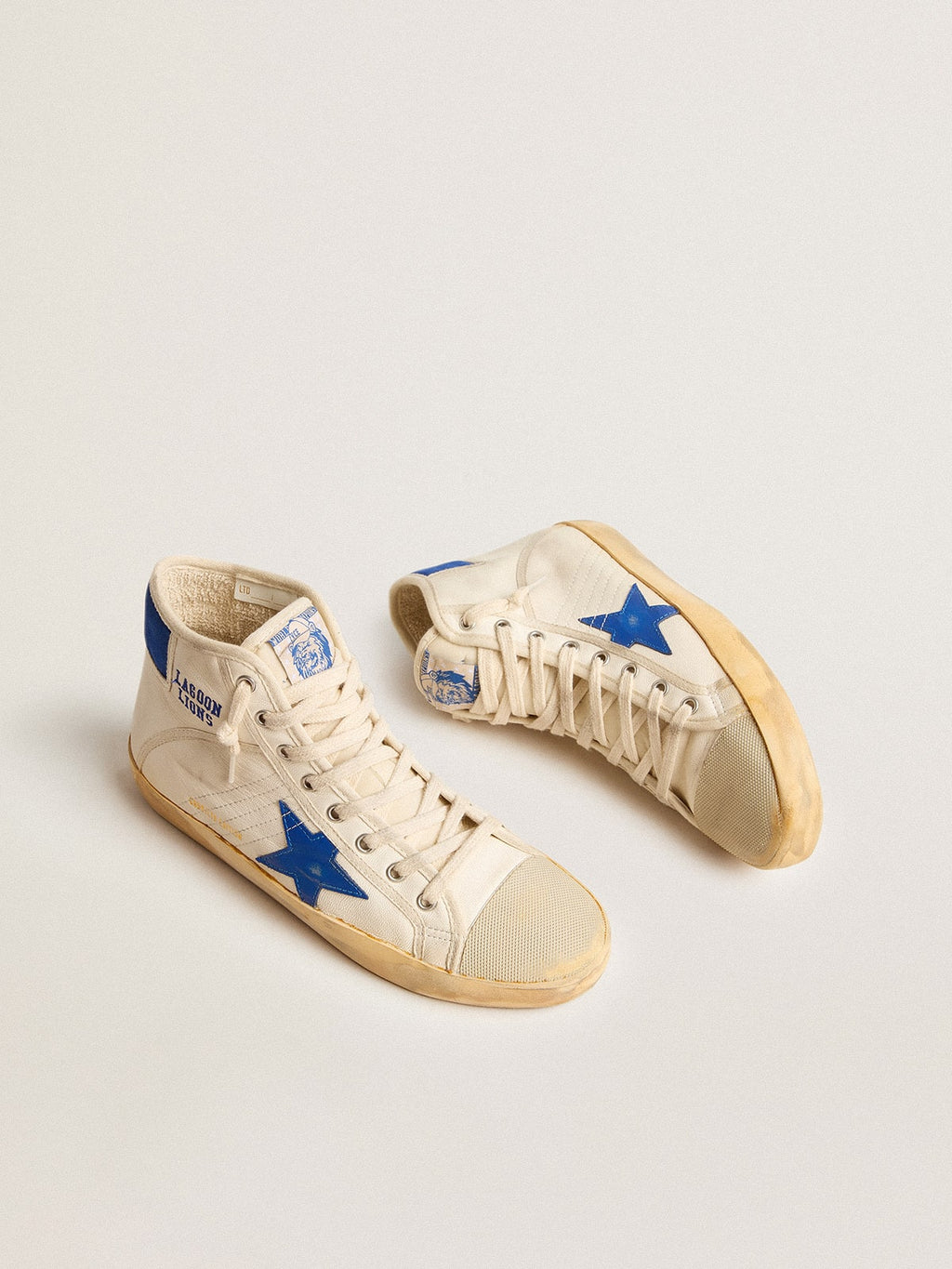 Men's Francy Penstar LAB in nappa with blue star and nylon heel tab| Golden Goose